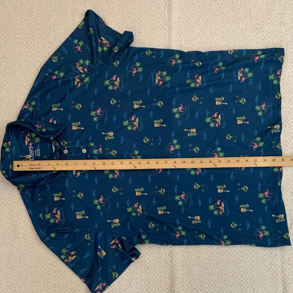 CHAPS GOLF SS 100% Polyester Tropical Theme Polo - Picture 5 of 6